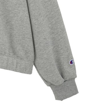 earth music&ecology Ｃｈａｍｐｉｏｎ×ｅｍａｅハーフジップハートスウェット Gray Mixture