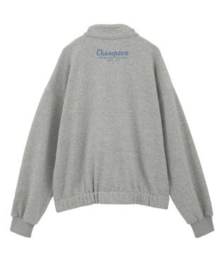 earth music&ecology Ｃｈａｍｐｉｏｎ×ｅｍａｅハーフジップハートスウェット Gray Mixture
