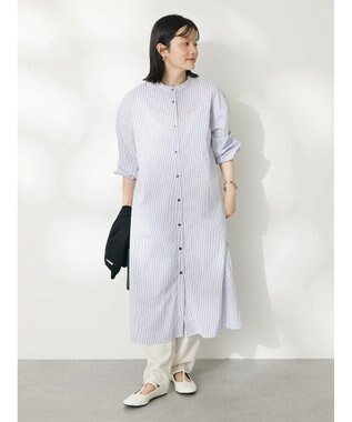 CRAFT STANDARD BOUTIQUE 【洗える】ニットベスト+シャツワンピース-SET Black