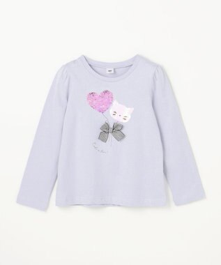 ANY KIDS ミラクルスパンコール 長袖Tシャツ サックスブルー×風船