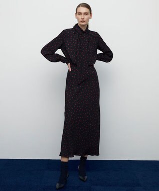 BEIGE， VIGNON / ドットブラウス Navy×Red