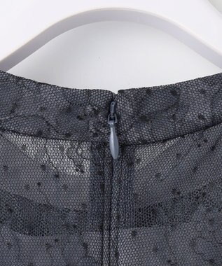 ANY SIS 【Lily calin】バイカラードットチュール ドレス ブルーグレー