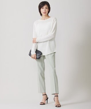 ICB 【洗える】 ペーパーブレンドシャインニット プルオーバー オフホワイト系