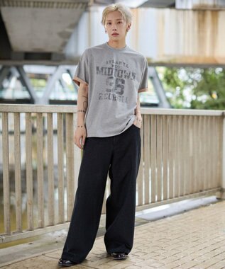 WEGO 【ユニセックス着用ITEM】バイカラーロゴT（SS） グレー