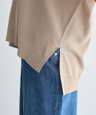 YECCA VECCA 配色ワイドポロニット Beige