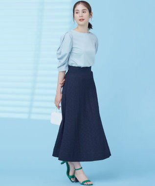 組曲 L 【接触冷感】コンビネーションポンチデザイン カットソー クリームミント系