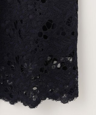 自由区 【セットアップ対応・洗える・XSサイズあり】レースコンビ スカート ネイビー系