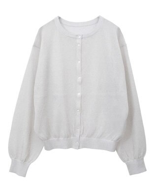AMERICAN HOLIC シアークルーネックニットカーディガン Silver