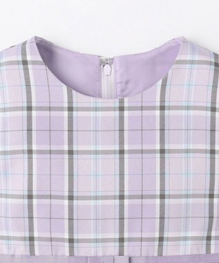 ANY KIDS チェック柄ジャンパースカート ラベンダー