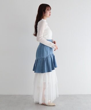 Green Parks ｄａｚｚｌｉｎ　シアーリブニットプルオーバー Gray