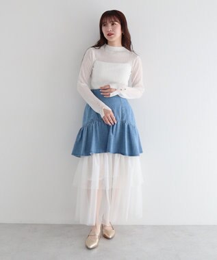 Green Parks ｄａｚｚｌｉｎ　シアーリブニットプルオーバー Gray