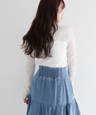 Green Parks ｄａｚｚｌｉｎ　シアーリブニットプルオーバー Gray