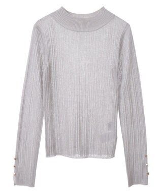 Green Parks ｄａｚｚｌｉｎ　シアーリブニットプルオーバー Gray