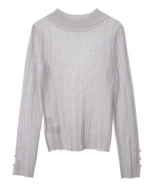 Green Parks ｄａｚｚｌｉｎ　シアーリブニットプルオーバー Gray