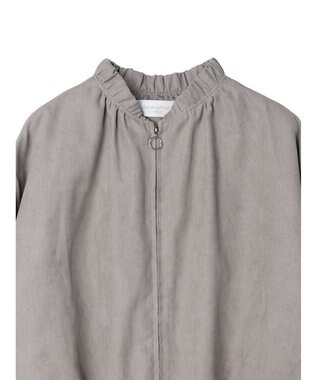 Green Parks スウェード調ギャザーブルゾン Gray