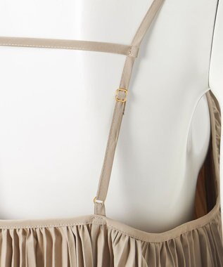 23区 【GOLD LABEL】タスランタイプライター プリーツキャミソール ブラウス モカ