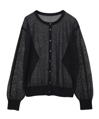 AMERICAN HOLIC シアークルーネックニットカーディガン Black