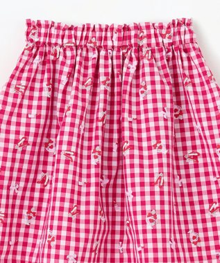 ANY KIDS ギンガム 発泡プリント スカート 赤系チェック
