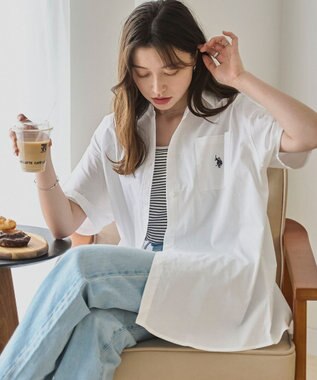 WEGO USPOLOハーフスリーブシャツ ホワイト