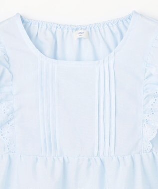 ANY KIDS 【洗濯機可能/接触冷感】ひんやり レース刺繍ブラウス サックスブルー