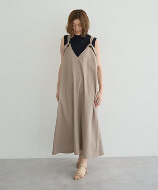 YECCA VECCA ベルトストラップサロペット Beige