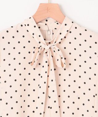 組曲 【WEB限定】ドットプリントデシン ボウタイ付きブラウス エクリュ×ブラック系5