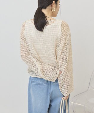 AMERICAN HOLIC 刺繍メッシュプルオーバー Ivory