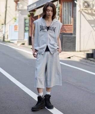 WEGO ノースリZIPパーカー 杢グレー