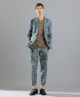 JOSEPH HOMME 【LEON 掲載】クールドッツストレッチトロピカル柄　ジャケット ピーコックグリーン系5