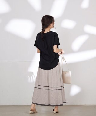 Tiaclasse L クロシェ編み配色ニットスカート エクリュ