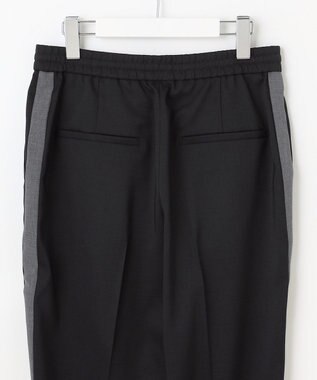 自由区 【カタログ掲載】ウールライクストレッチテーパード パンツ ネイビー×チャコール