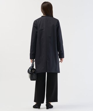 J.PRESS LADIES S 【2way】VINAジェットオックス ノーカラー コート ネイビー系