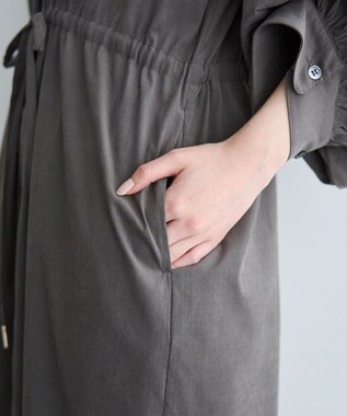 YECCA VECCA UVカット2way袖バルーンワンピース Charcoal Gray