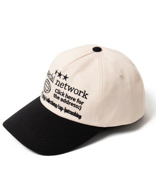 WEGO ロゴ刺繍バイカラーキャップ ブラック