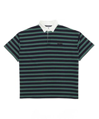 WEGO ボーダーラガーシャツ ネイビー