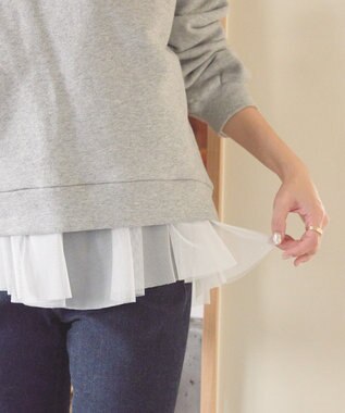 AMERICAN HOLIC チュールドッキングカットプルオーバー Off White