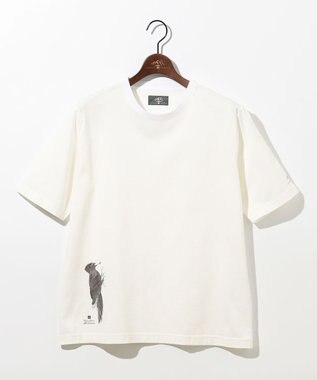 JOSEPH ABBOUD MOUNTAIN 【日本製・アーティストコラボレーション】プレーティング天竺Tシャツ ホワイト系キツツキ