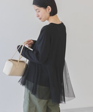 AMERICAN HOLIC チュールドッキングカットプルオーバー Black