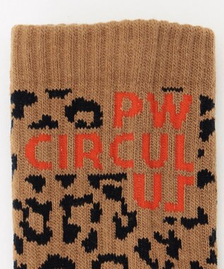 PW CIRCULUS 【WOMEN】【土踏まずをサポート】ロゴ ミドルソックス レオパード