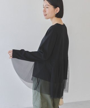 AMERICAN HOLIC チュールドッキングカットプルオーバー Black