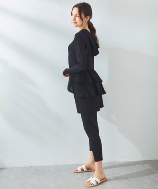 OP／FILA 【Ocean Pacific】ラッシュガード/レギンス付き 水着5点セット ブラック