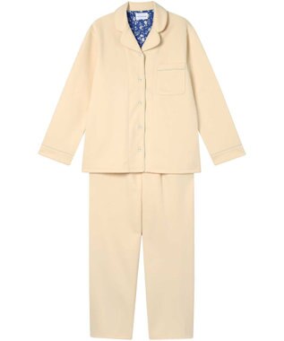 une nana cool 【綿混】ハイゲージダブルエアー 長袖開襟パジャマ MADE WITH LIBERTY FABRIC ナチュラル