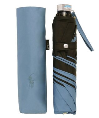 MOONBAT 【大きめ】POLO RALPH LAUREN 晴雨兼用日傘 折りたたみ傘 PP／遮光 遮熱 UV ブルー