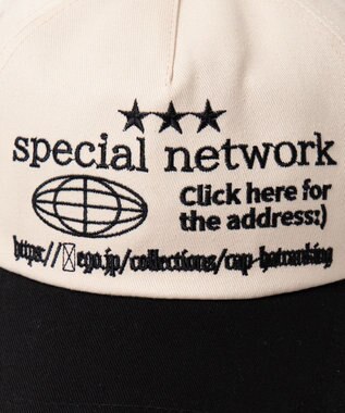 WEGO ロゴ刺繍バイカラーキャップ ブラック