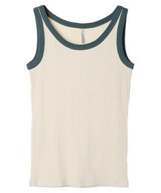 AMERICAN HOLIC バイカラーテレコタンクトップ Ivory