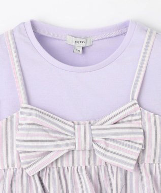 ANY KIDS キャミソール ドッキングTシャツ ラベンダーストライプ