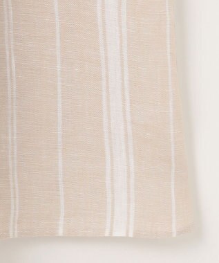 23区 【洗える】LIBECO ティアード スカート ベージュ×ホワイトストライプ