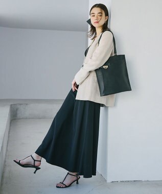 TOPKAPI 【TREASURE TOPKAPI】ベルトデザイン レザー フラット トートバッグ A4対応 ブラック