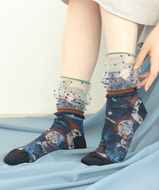 COQ LANDSCAPE シアーハイソックス ネイビー