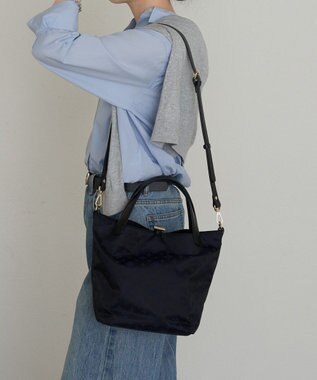 russet ナイロンジャガード2WAYミニトートバッグ(SF-260) Black/Navy
